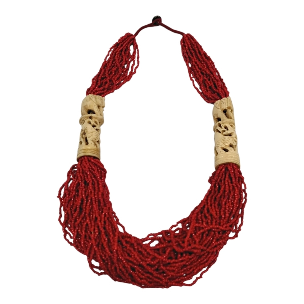 Vintage Tribal Multi Strand 18” Naga Style Chunky Necklace‎ Jewelry